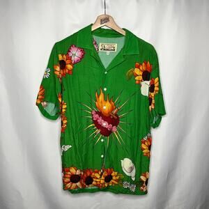 Pleasures Sacred Heart Romeo and Juliet Leonardo DiCaprio Button Up Shirt S